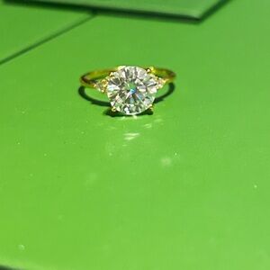 3 Carat Moissanite ring with Sparkling Clear Stone
